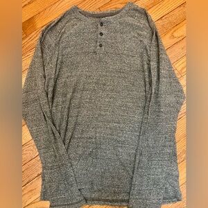 Prince & Fox Charcoal Long Sleeve Henley Large